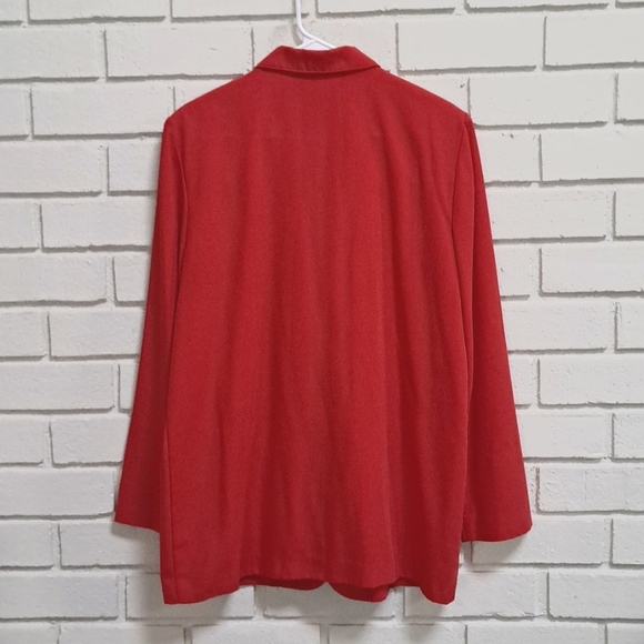 Sag Harbor Red 1 Button Closure Business Blazer Jacket. Size 16 - Picture 7 of 9